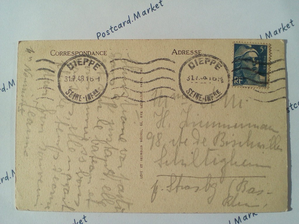 /France/Dieppe/FR_place_1948_Dieppe. GALERIES DU CASINO ET LE VIEUX CHATEAU CIR.jpg